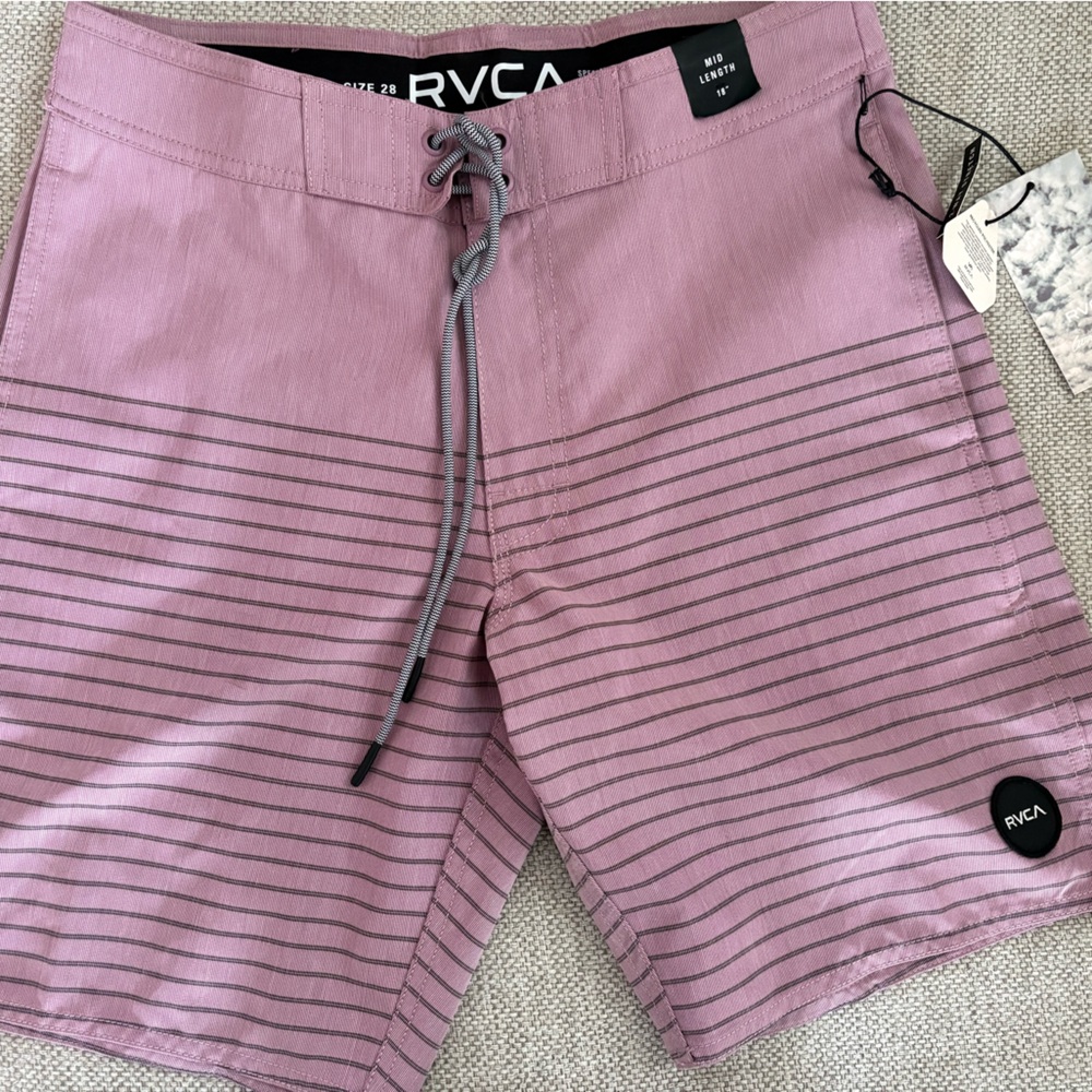 RVCA Mauve Board Shorts with Gray Accents